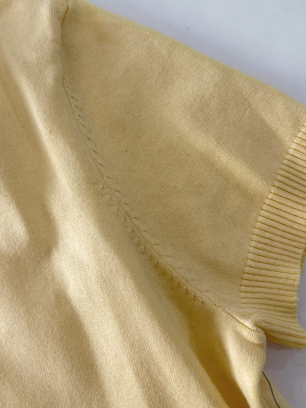 Calvin Klein Pale Yellow Short Sleeve Knit Tee - Picture 3 of 10